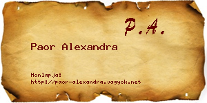 Paor Alexandra névjegykártya